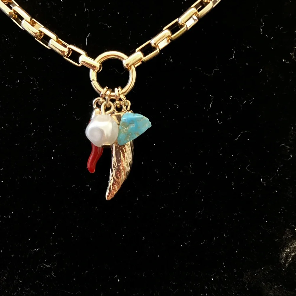 Claire's Gold Necklace with Colorful Charms